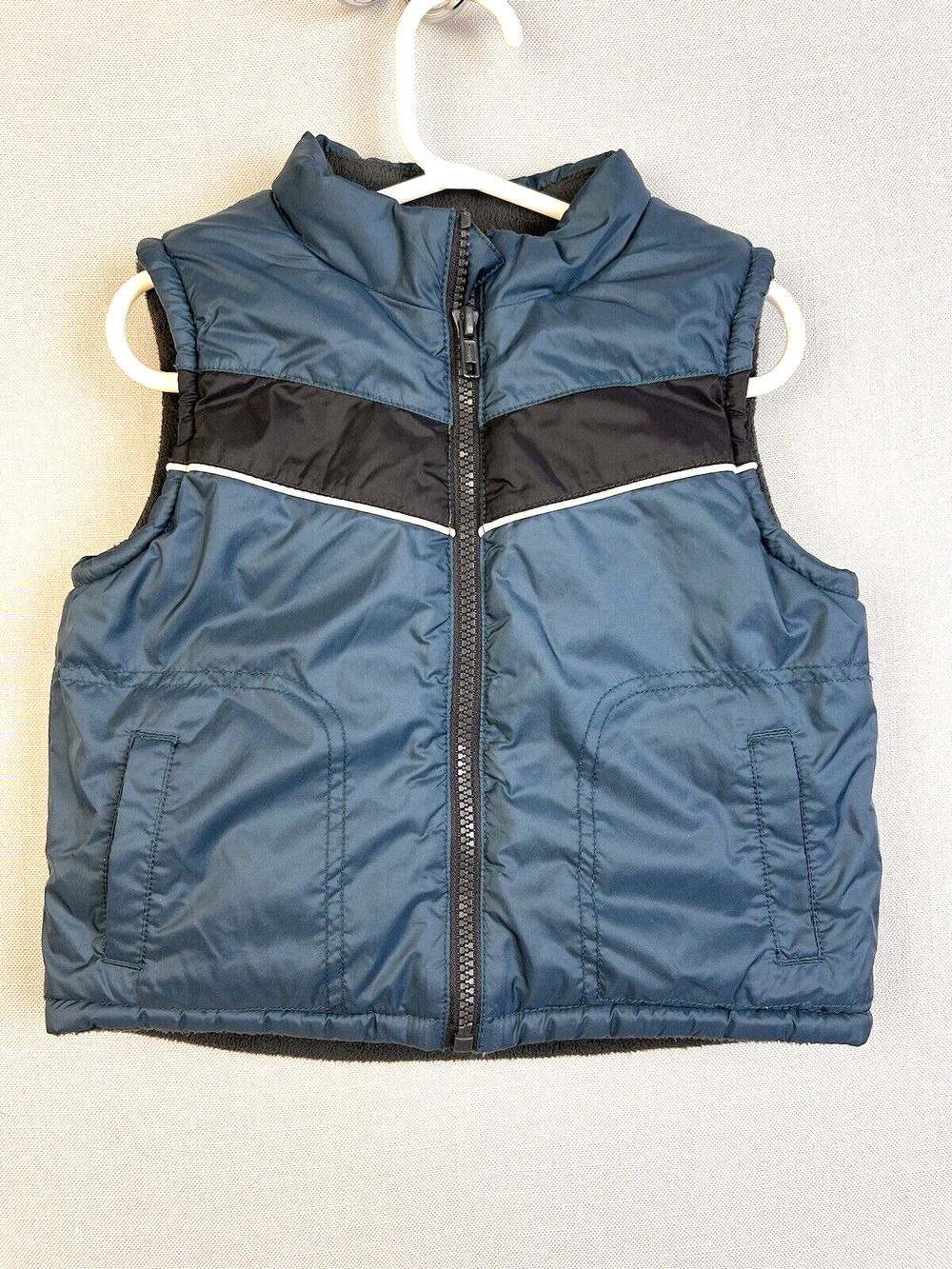 Gymboree Puffer Vest Boys - 12 - 24 Mos Green Zip Front Outdoors Fiber Filled